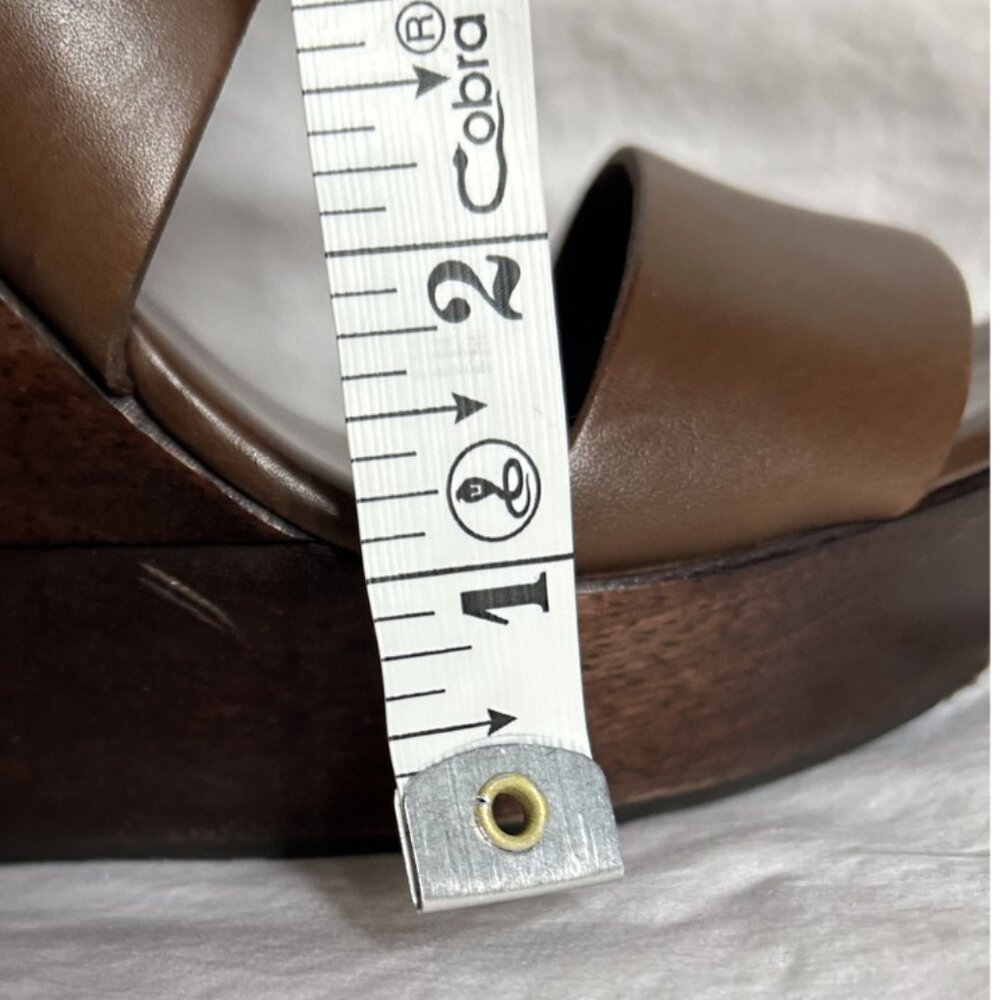 DVF Opal Cognac Leather Platform Wedge Sandals 9.5 NWOT — Pristine w/ Box - Picture 10 of 10